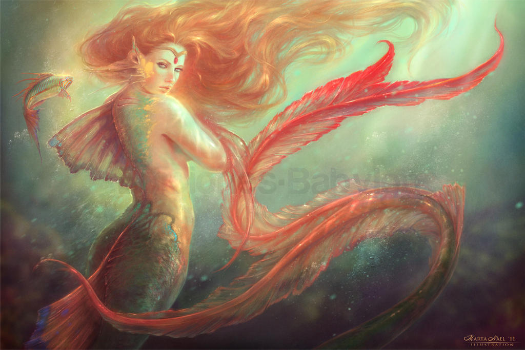 mermaid_and_her_alter_ego_fish_by_martanael-d4blhl2