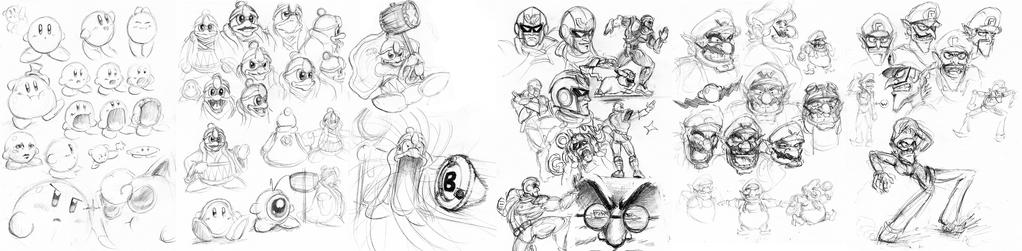 Sketches Smash Bros. by ClydeWuts on DeviantArt
