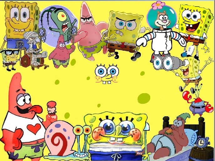 Gambar Lucu Kartun SpongeBob SquarePants and friends/ teman-temanya.
