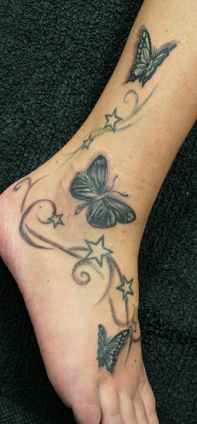 Butterflies and Stars Tattoo by 2Face-Tattoo on DeviantArt