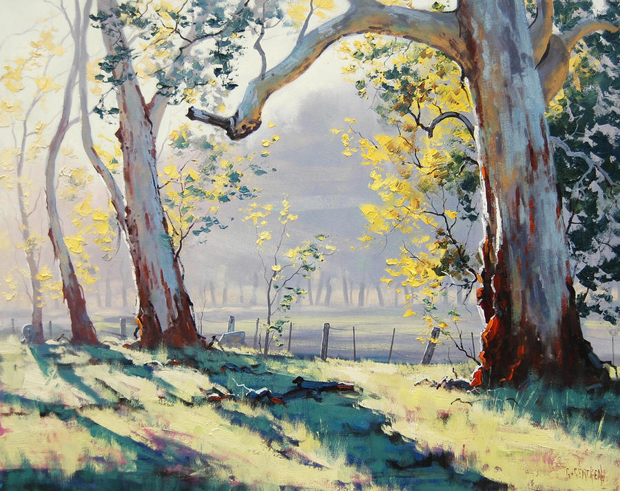 Australian Gum Trees Painting by artsaus on DeviantArt