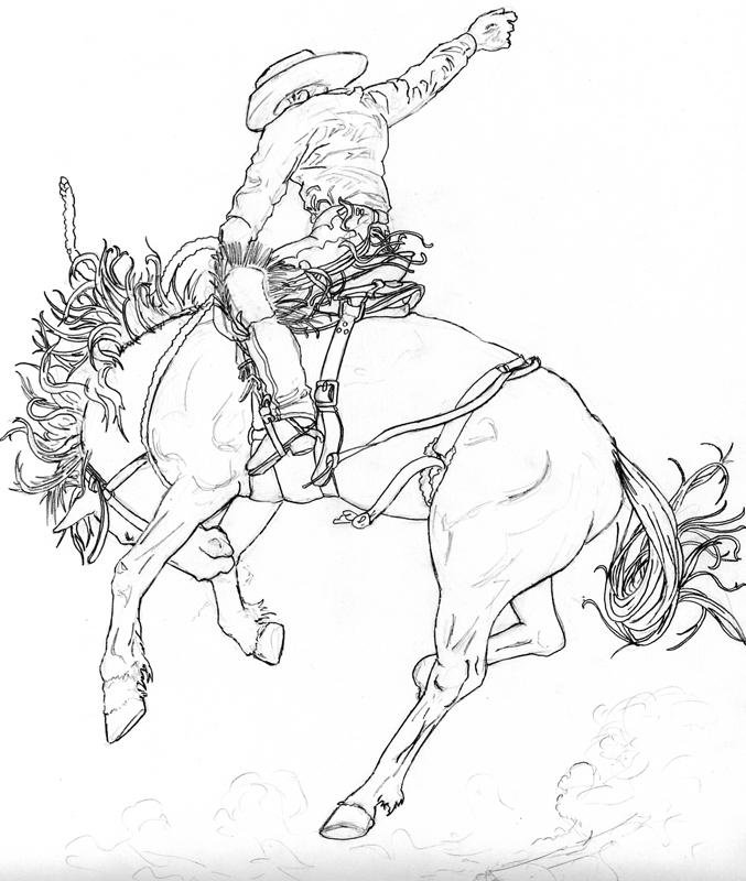saddle bronc riding coloring pages - photo #25