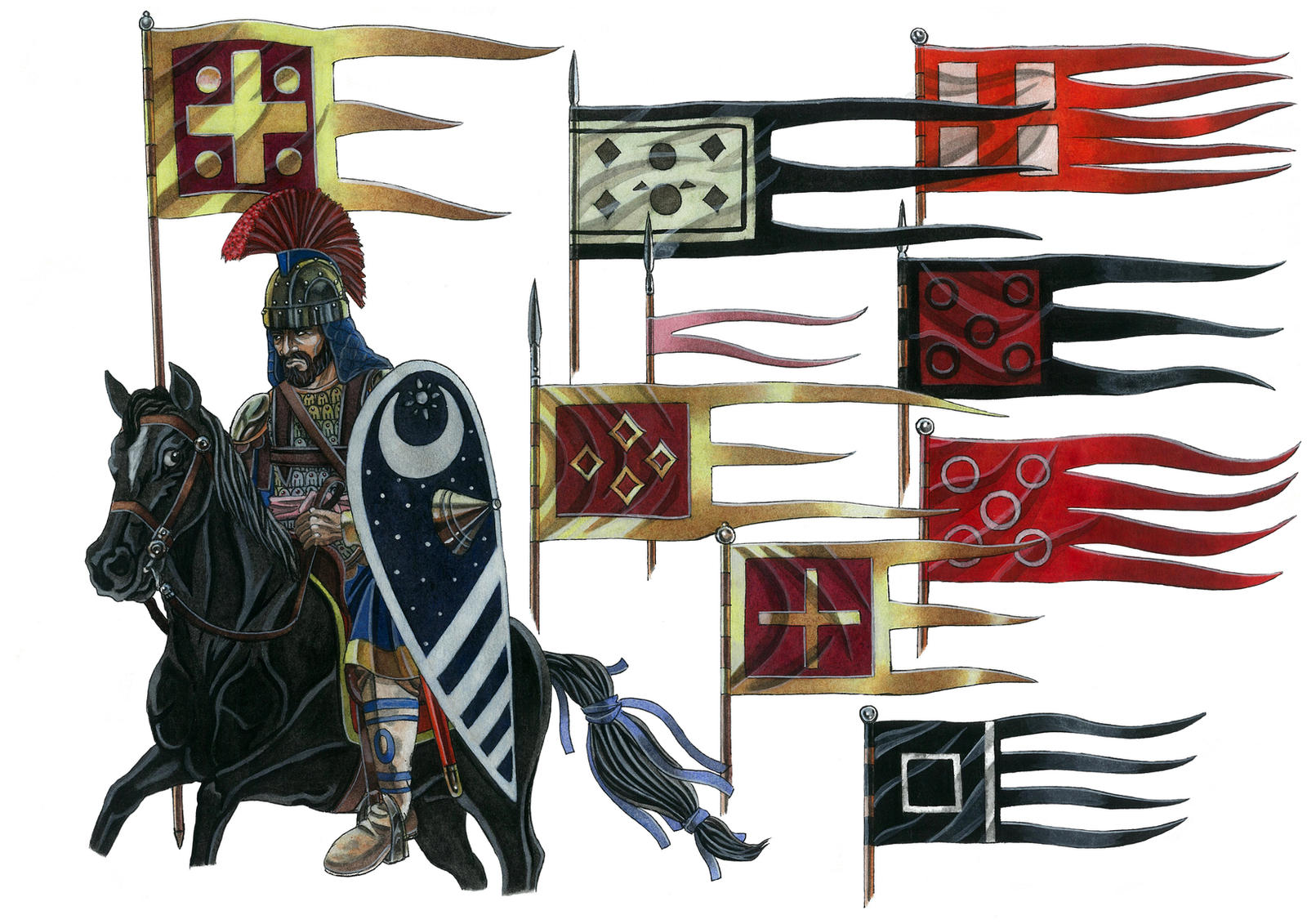 Flags/ battle standards of medieval Roman Empire by AMELIANVS on DeviantArt