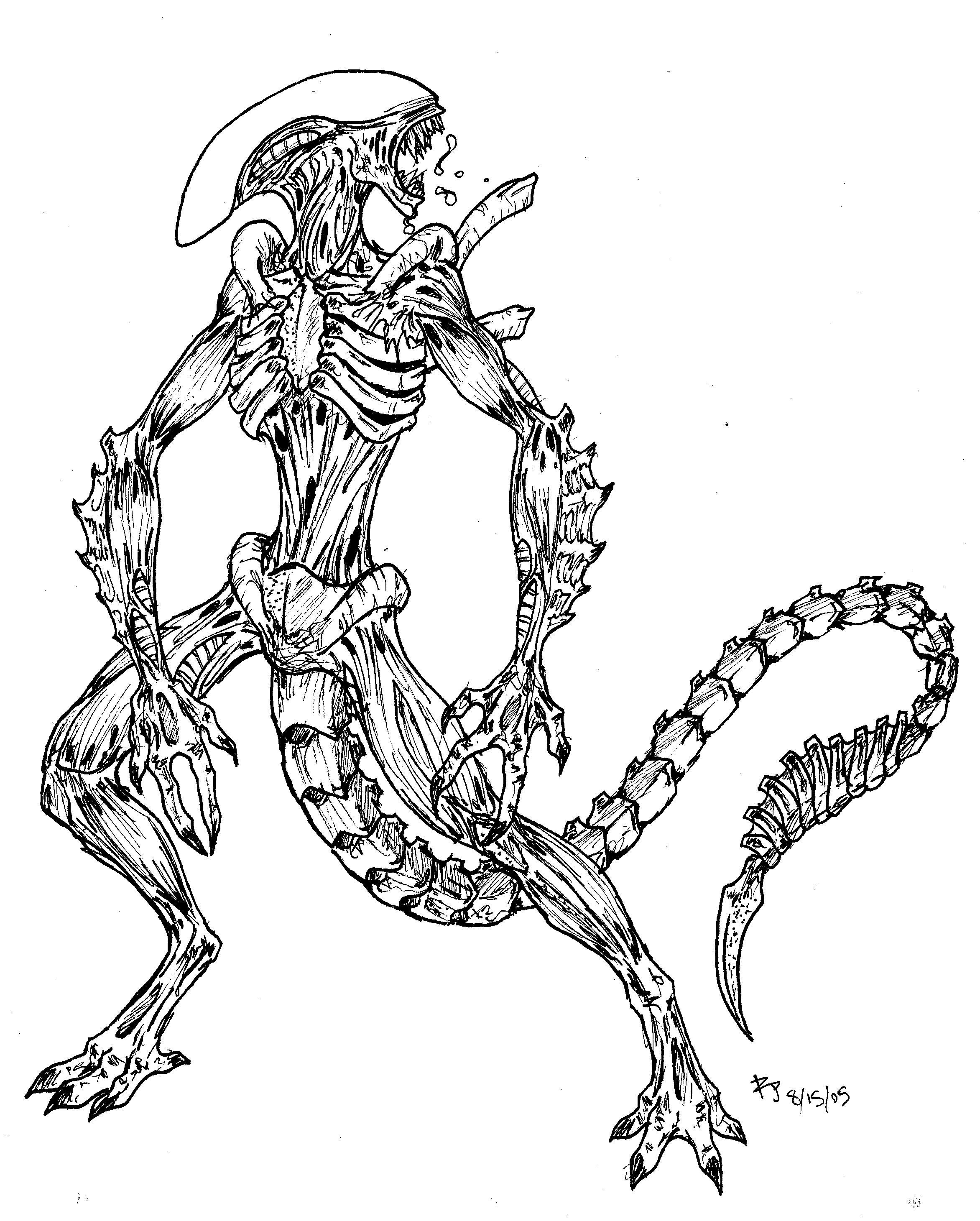 xenomorph drone coloring pages - photo #3