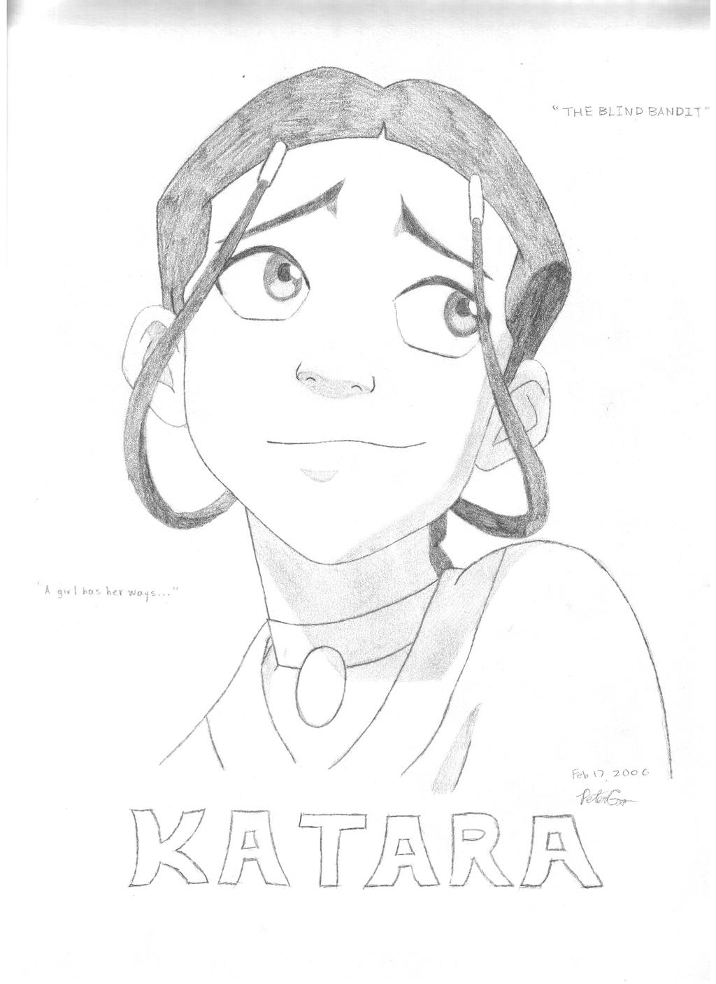 avatar katara sketch by petergao