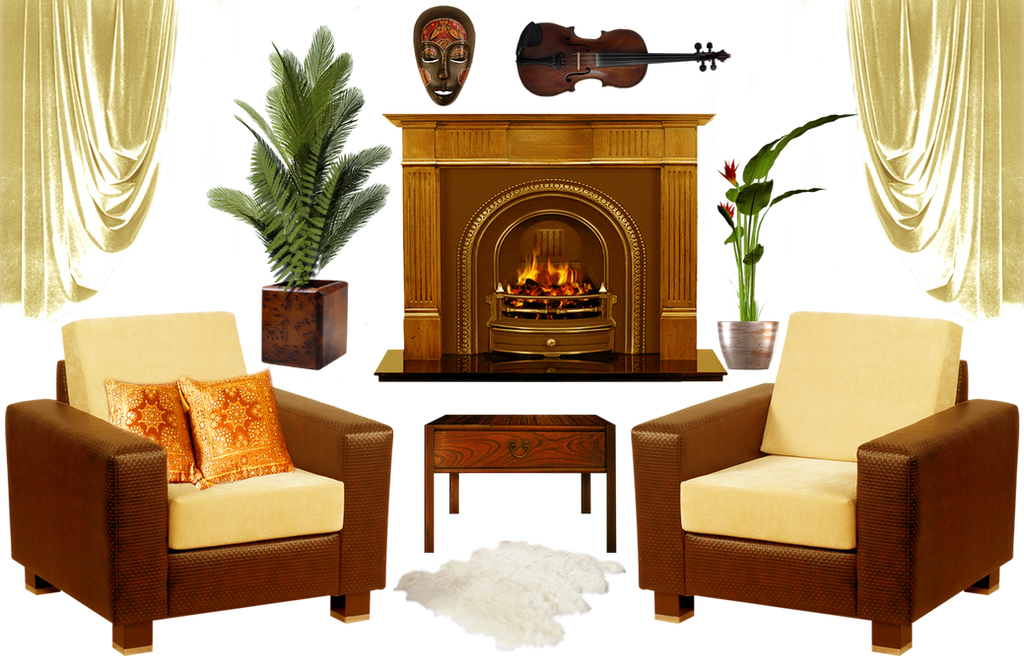 interior decoration clipart furniture elements transparent fireplace deviantart room living webstockreview